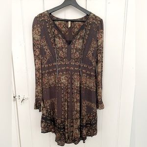 Free people Grey Floral dress M